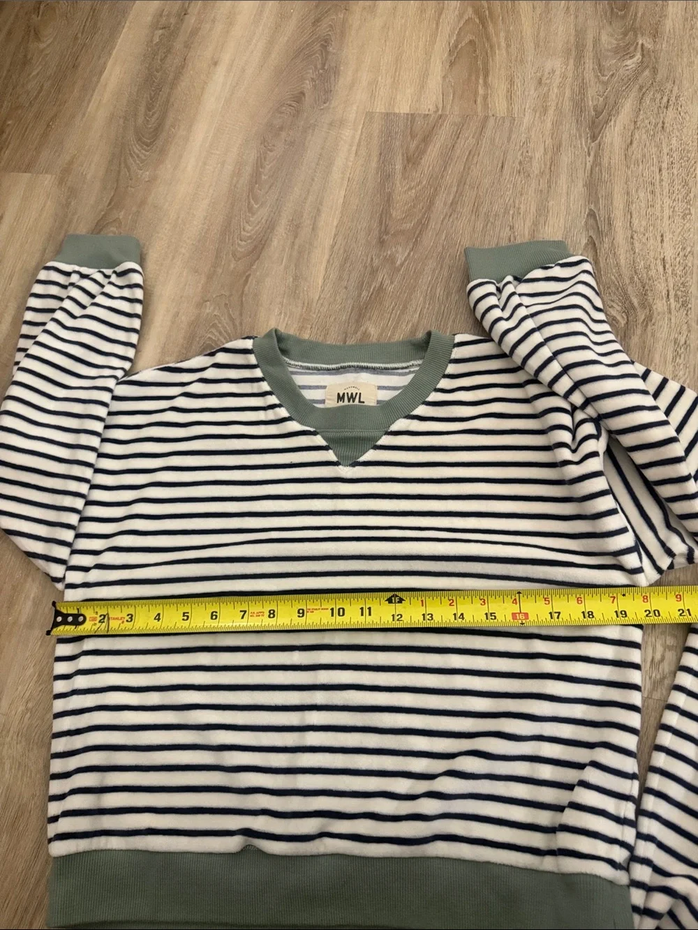 Madewell Striped matching Set with Sage Trim